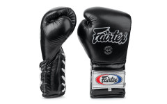 Боксерские перчатки на шнурке Fairtex BGL7 black 16 oz