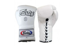 Боксерские перчатки на шнурке Fairtex BGL7 white 14 oz
